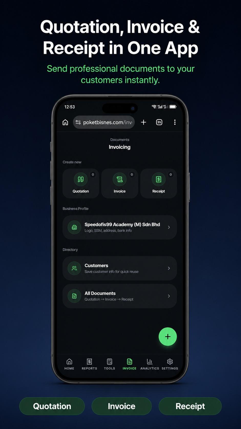 Quotation, Invoice & Receipt in One App
